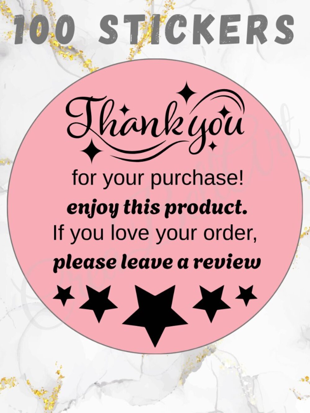 100 Thank you Stickers Thermal 2"
